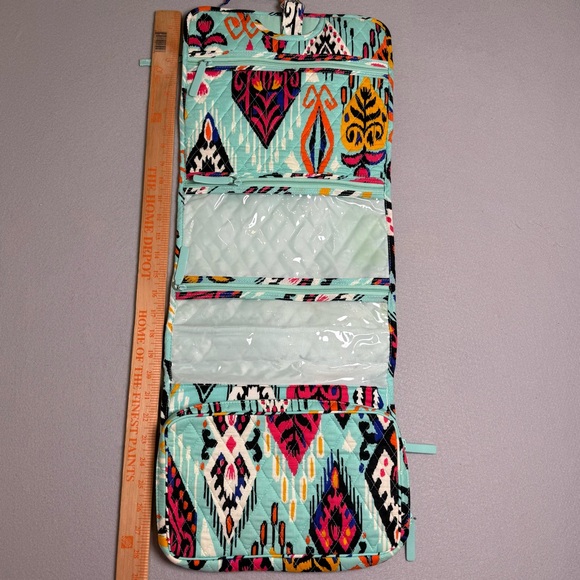 Vera Bradley Hanging Organizer In Pueblo Blue Travel Bag Toiletry Case Foldable - Picture 7 of 9